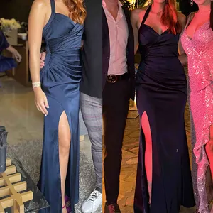 Teeniee - Vestido de noite elegante com decote em V profundo para mulheres, vestido de dama de honra para festas formais, novidade sexy, novidade de 2024