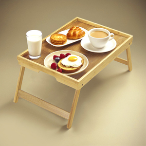 Hình chữ nhật tre giường Khay bảng với có thể gập lại chân cho Sofa giường & phòng khách sử dụng máy tính xách tay Snack & đồ uống khay - Product Image 2