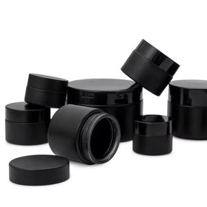 Venta al Por Mayor de Frascos de Vidrio para Crema Cosmética y Cuidado de la Piel, Vacíos y Transparentes de 5g, 10g, 15g, 20g, 30g, 50g, 60g, 100ml, 200g, 1, 2 y 4 oz con Tapa de Plástico Negra - Product Image 5