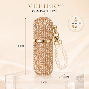 Flacon de parfum rechargeable en verre avec strass, vaporisateur de voyage avec pompe et sangle perlée, brume fine, cadeau pour femme - Product Image 6
