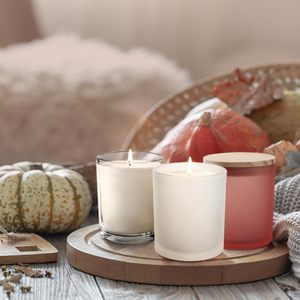 Pot à bougie en verre blanc givré en gros, logo personnalisé imprimé, couleur pulvérisée pour Noël, Pâques, commande en gros, support de bougie - Product Image 6