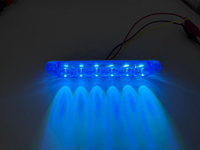 Neue 12-24V LED-Warnleuchte, Blaue Aluminium-Blitzleuchte mit 6 LEDs, Blinkende Kühlergrill-Leuchte, Gelbe Seitenleuchten für LKWs/Autos, Modell DH-041 Net