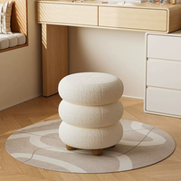 Salon chambre moderne crème velours dressing canapé tabouret rond tabouret chaise maquillage chaise