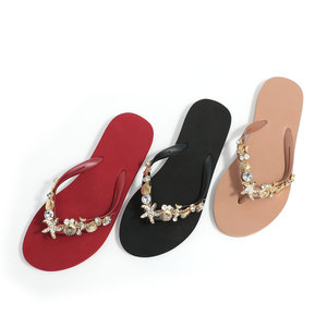 Phụ Nữ Của Mùa Hè Màu Đỏ Bãi Biển <span class=keywords><strong>Flip</strong></span> <span class=keywords><strong>Flops</strong></span> Cá Nhân Vỏ Thạch Tinh Thể Mềm Đệm Chân Không Thiết Kế Giá Rẻ Bán Buôn - Product Image 5