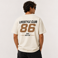 320GSM 100% gekamd katoen oversized race T-shirt heather grijs raceauto graphic custom logo OEM ODM casual sport T-shirt groothandel