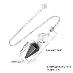 Reiki Méditation <span class=keywords><strong>Pierre</strong></span> Précieuse Rose Quartz Lune Spirituelle Guérison Cristal Cône À Facettes Puissant Divination Pendule Radiesthésie PD013 - Product Image 6