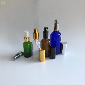 Flaconi Spray in Vetro Verde Scuro e Blu Cobalto da 30 ml, 50 ml, 100 ml con Spruzzatore in Alluminio Lucido Oro e Argento <span class=keywords><strong>per</strong></span> <span class=keywords><strong>Profumo</strong></span> da Ambiente - Product Image 3