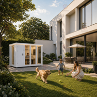 Casa Prefabricada Modular Moderna, Oficina en el Exterior de la Casa, Sala de Estar, Habitación para Invitados, Apartamento, Cocina, Villa