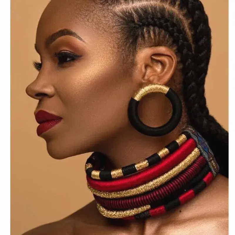 Collier ethnique exagéré, ensemble de colliers tissés multicouches, collier de style africain, boucles d'oreilles, offre spéciale