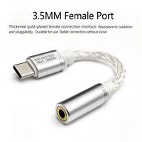 Cable de audio DAC tipo C a 3,5mm, adaptador de auriculares CX31993 Chip HiFi tipo C a AUX, cable plateado de 8 hilos