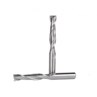 Dua Mata Bor Spiral End Mill CNC untuk Pengerjaan Kayu, Router Bit Karbida Upcut Finishing End Mill untuk Pengerjaan Kayu