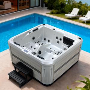 <span class=keywords><strong>Jacuzzi</strong></span> Pequeño de 2m para Jardín o Patio Trasero, Spa <span class=keywords><strong>Exterior</strong></span> para Adultos, de Fibra de Vidrio, <span class=keywords><strong>Madera</strong></span> y Acero Inoxidable - Product Image 2