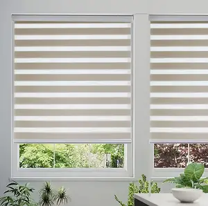 High quality smart motorized day and night zebra roller blinds shades zebra window blinds curtain fabric