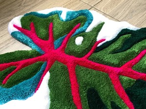 Increíble <span class=keywords><strong>centro</strong></span> <span class=keywords><strong>de</strong></span> <span class=keywords><strong>mesa</strong></span> Alfombra con mechones Manta Alfombra tropical personalizada Sala <span class=keywords><strong>de</strong></span> estar Decorar Planta Hoja Hogar Alfombra con mechones - Product Image 4