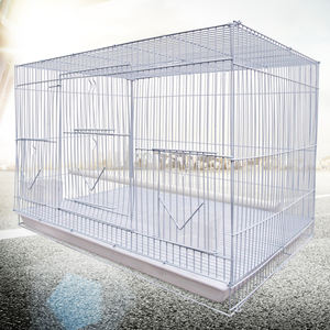 Cage à oiseaux pliable en fer avec double support en bois, cage quadrirotor pour animaux de compagnie, de style classique, fabrication artisanale - Product Image 4