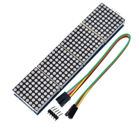 MAX7219 Modul Dot Matrix Modul Kontrol Mikrokontroler Modul Layar Tampilan Dot Matrix 4-in-1 dengan Kabel 5P