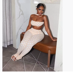 ชุดกางเกงลายจุดสำหรับผู้หญิง ขายดีประจำฤดูใบไม้ร่วง/ฤดูหนาว ปี 2025 รุ่น G01499C - Product Image 5