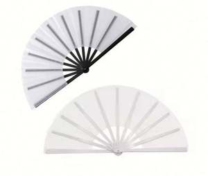 Éventail promotionnel grand format 33 cm, style art populaire, peint à la main, en plastique, pour la promotion d'entreprise et de fêtes, souvenir et cadeau promotionnel - Product Image 4