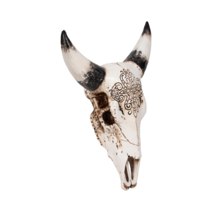 Scultura da Parete Teschio di Toro con Design Floreale per Arredamento Casa, Camera da Letto, Soggiorno, Bagno - Product Image 2