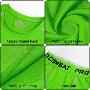 MERITORIOUS INTERNATIONAL Men's Green Long Sleeve Gym <b>Shirt</b> Pants Set Sporty <b>Geometric</b> Pattern Quick-Dry Knitted Spandex Cotton - Product Image 5