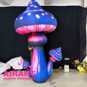 Champignon magique gonflable géant pour la décoration de fête, modèle gonflable de pleurote volante violette rose étoilée - Product Image 6