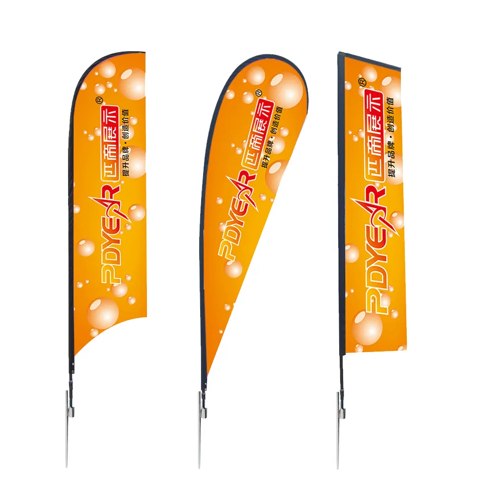 Pdyear Großhandel benutzer definierte Druck Outdoor-Event Werbung Bali flattern Swooper Bogen Segel Strand fliegen Teardrop Feder Flagge Banner