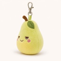 Porte-clés en peluche mignon en forme de poire AI avec motif nuage et étoile, en coton PP, 12 cm, en polyester doux, oreilles mobiles, pour enfants et adultes, cadeaux de fête