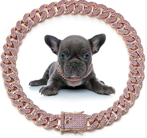 लक्जरी ठोस पंख स्टेनलेस स्टील कुत्ते कॉलर और पट्टा किट के साथ चोक नेकलेस बैली लिंक क्यूबन श्रृंखला - Product Image 6