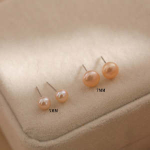 Natural Freshwater AAA Grade Potato Shape Trendy <b>Stud</b> <b>Earrings</b> - Product Image 2