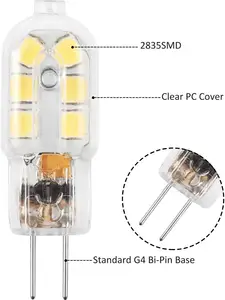 توفير الطاقة عكس الضوء AC220-240V DC12V 1.5W/1.8W/2W/2.3W/2.5W/3W/4W لا وميض G4 سلسلة LED SMD لمبات