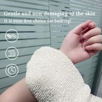 Gant de bain exfoliant en fibre de bambou naturelle, écologique, doux, réutilisable, pour le gommage corporel, pour une nettoyage doux de la peau, à utiliser sous la douche