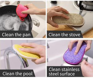 <span class=keywords><strong>Éponge</strong></span> en microfibre de FIBRE de <span class=keywords><strong>BAMBOU</strong></span> en forme de 8 <span class=keywords><strong>éponge</strong></span> en microfibre double face de cuisine <span class=keywords><strong>éponge</strong></span> à vaisselle réutilisable propre pour casseroles et poêles à vaisselle - Product Image 4