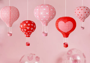 DAMAI Valentine's Day Decoration Wedding Themed Party Supplies Disposable <b>Red</b> and Pink Hot Air Balloon Shaped <b>Paper</b> Latern - Product Image 5
