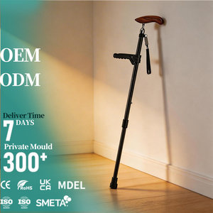 Bastón Plegable <span class=keywords><strong>de</strong></span> Fibra <span class=keywords><strong>de</strong></span> Carbono Premium JINDA con Cabeza <span class=keywords><strong>de</strong></span> Madera <span class=keywords><strong>de</strong></span> Palisandro, 3 Puntas <span class=keywords><strong>de</strong></span> Repuesto, Ajustable, Antideslizante, Soporta hasta 100 kg - Product Image 1