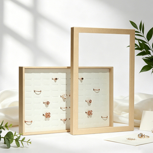 Light Yellow Jewelry Display Tray with Lid – Storage & Showcase Tray for Rings & Pendant, Covered Organizer Plate - Product Image 3