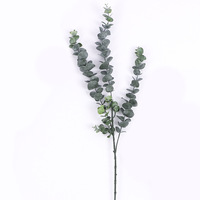 Daun Eucalyptus Plastik Buatan Grosir, Sentuhan Realistis, 5 Cabang Batang untuk Dekorasi Hari Valentine dan Wisuda