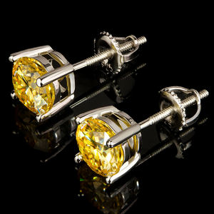 Boucles d'oreilles clous en argent 925 plaqué or 18 carats, moissanite VVS 5 mm/6,5 mm certifiée GRA, testée au diamant, bijoux de mariage, idéales pour un cadeau - Product Image 3