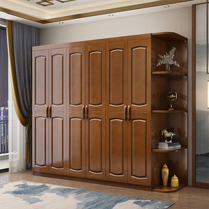 Armario de Madera Maciza Dazhang Jiaju de 6 Puertas, Armario de Dormitorio de Roble, Ecológico, Moderno, Minimalista, para Uso Doméstico - Product Image 4