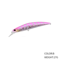 Minnow coulant 11cm 27g 12 couleurs avec yeux 3D et action nageuse profonde pour la pêche au bar, à la truite en eau douce et en eau salée
