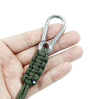 Cordon tactique tressé en paracorde à 7 brins fait main pour le camping en plein air avec porte-clés à boucle en acier inoxydable