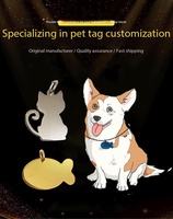 Pendentif d'identification pour animaux de compagnie en acier inoxydable, gravé au laser, pour chien et chat, anti-perte, pour collier, vente en gros, directement de l'usine