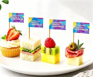 Bâtonnets de cocktail écologiques en bambou imperméables, mini format, pour décorer les burgers, impression de logo personnalisée - Product Image 1