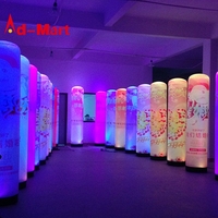 Colonne lumineuse gonflable LED colorée, décoration publicitaire personnalisée avec impression UV, pour événements en gros