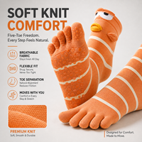 Chaussettes antidérapantes à cinq doigts personnalisées avec semelle en silicone pour yoga, pilates et fitness, marque privée OEM, faible MOQ