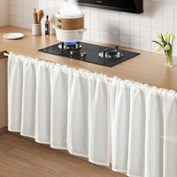 Rideau de cuisine Aodu pour sous-évier, avec volants, installation facile, anti-poussière, 12 couleurs, lavable, vente en gros, direct usine