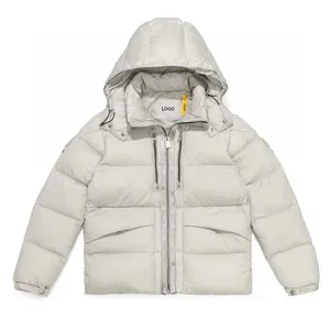 도매 순수한 색상 다운 재킷 사용자 정의 남성 '겨울 코트 스트리트웨어 인쇄 따뜻한 두꺼운 버블 퍼 플러스 사이즈 남성 재킷
