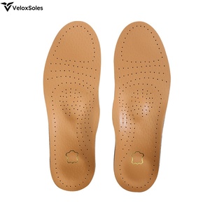 High Arch Support Orthotic Insoles for Men Women with Flat <b>Feet</b> Breathable PU Leather Sweat Absorbent Orthopedic Shoe Insert - Product Image 1
