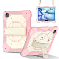 Étui antichoc 3 couches pour iPad Air 13 M3 2025 M2 2024 avec support rotatif à 360°, dragonne, bandoulière et porte-stylet – Enfants OEM ODM