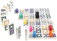 Jeu de dominos mexicain Juxing, 91 tuiles, double 12, points blancs, étui en aluminium pratique pour les voyages, non toxique, taille personnalisée