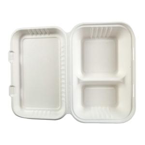 Boîte de sugarcan jetable 100% écologique, 3 compartiments, emballage pour <span class=keywords><strong>gyropode</strong></span> - Product Image 4